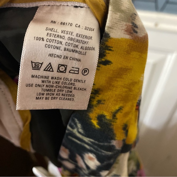 Anthropologie Elevenses Floral Print Cropped Cotton Pants Size 0 - Picture 8 of 8